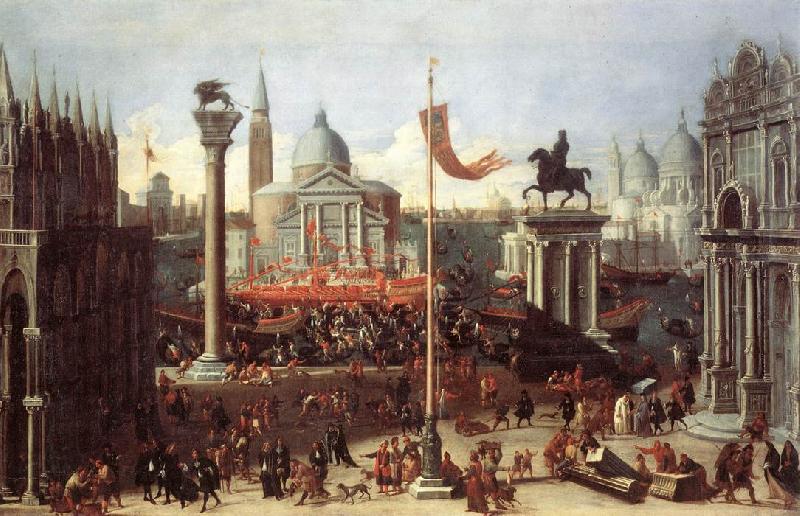 HEINTZ, Joseph the Younger Imaginary Scene with Venetian Buildings sg Spain oil painting art